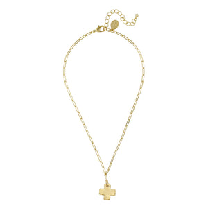 Susan Shaw Mini Cross Paperclip Necklace