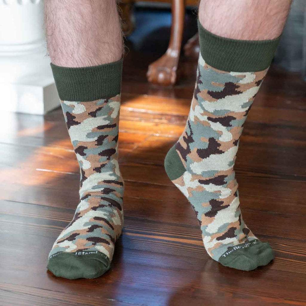 Men's Camo Socks - Taupe/Green/Tan