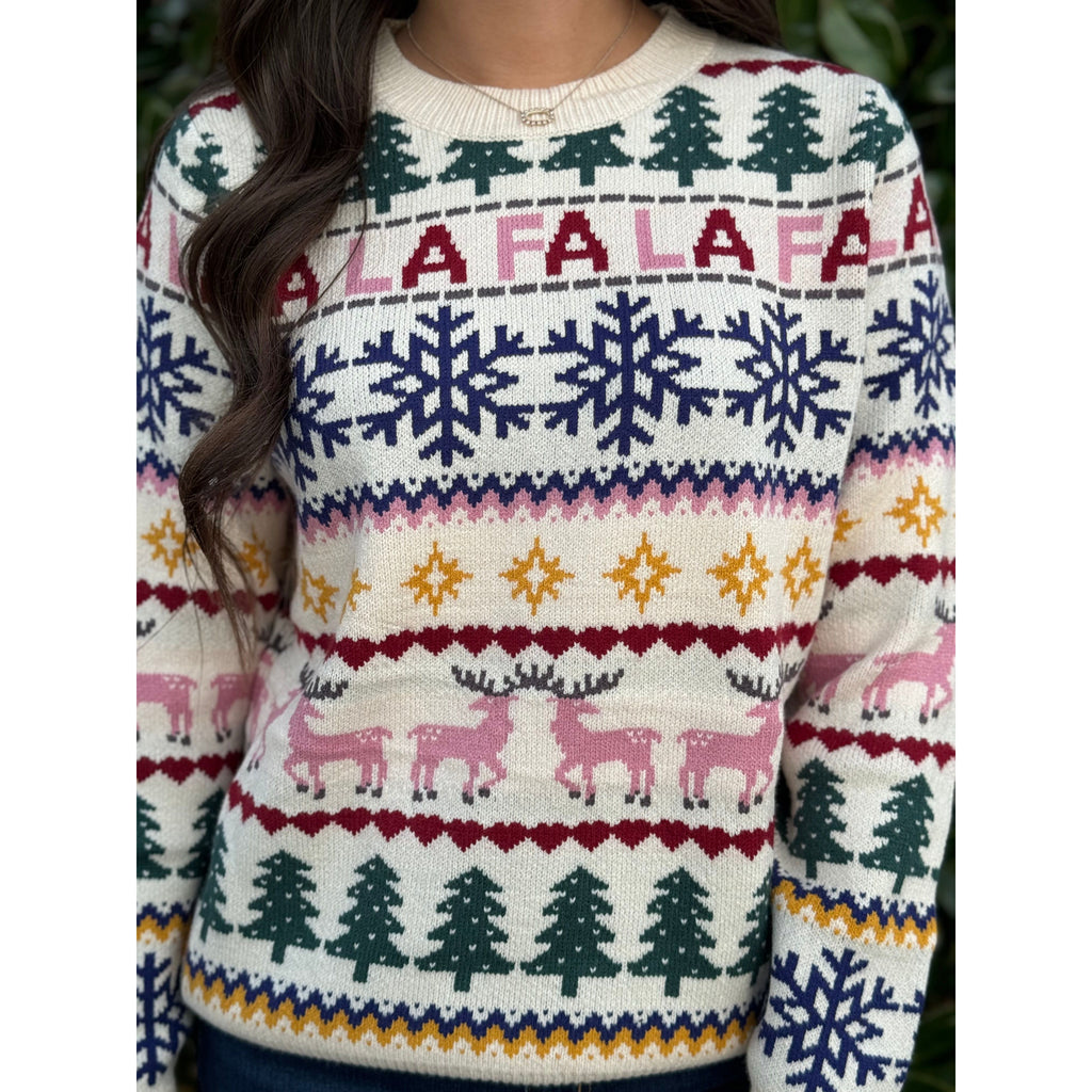 Grace and Lace Fa La La Christmas Intarsia Sweater