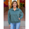 Georgina Scuba Half Zip Pullover - Ash Jade