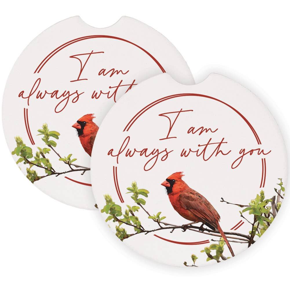 With You Cardinal - Car Coasters