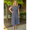 Gloria Tiered Midi Dress - Navy