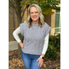 Grace and Lace Cabled Knit Sweater Vest - Grey