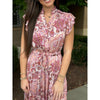 Lucille Paisley Maxi Dress - Dark Pink