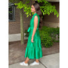 Gabriella Button Down Tiered Midi Dress - Green