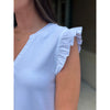 Mirren Ruffled Cap Sleeve Top - Off White
