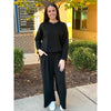 Emmi Ultimate Soft Pleated Wide Leg Lounge Pants - Black