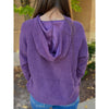 Grace and Lace Corded Pullover Hoodie - Aubergine