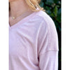 Winnie Basic V-Neck Sweater - Blush