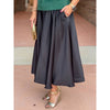 Lindsay Silky Midi Skirt - Black