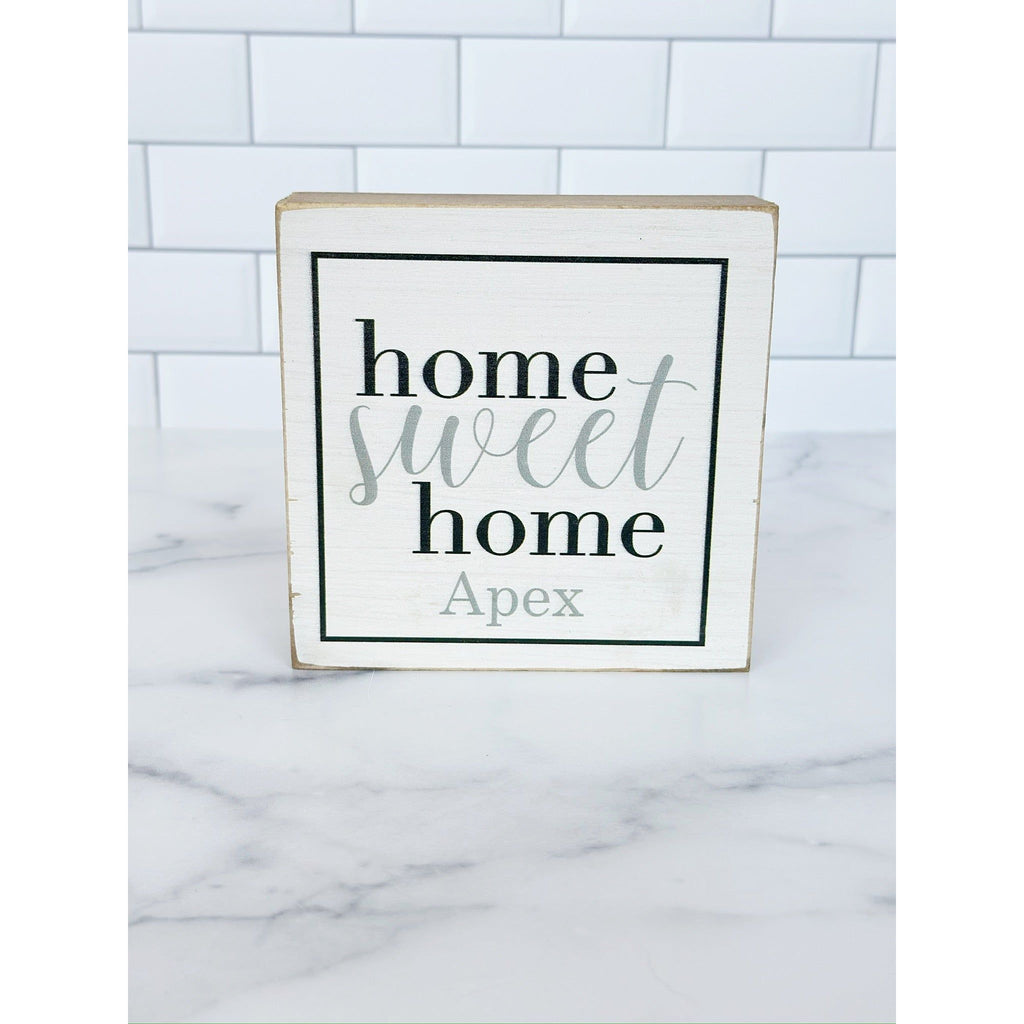 Rustic Square Block - Home Sweet Home - Apex