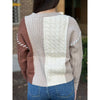 Tate Color Blocked Sweater - Beige/Brown