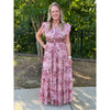 Lucille Paisley Maxi Dress - Dark Pink