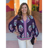 Brandy Boho Floral Print Tunic Top - Plum