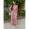 Lucille Paisley Maxi Dress - Dark Pink