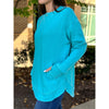 Grace and Lace Vintage Washed Tunic Sweatshirt - Aqua