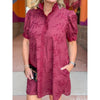 Kathy Floral Applique Dress - Burgundy