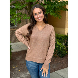 Grace and Lace So Soft Knit Sweater Hoodie - Camel