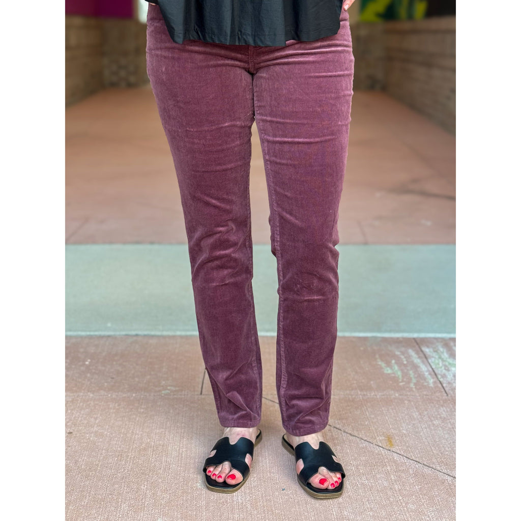Democracy "Ab"solution Corduroy Straight Leg Pant - Fig Jam