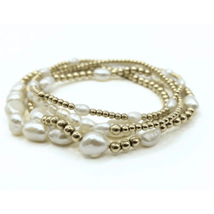 Erin Gray Baroque Row Pearl Bracelet in 14K Gold Filled
