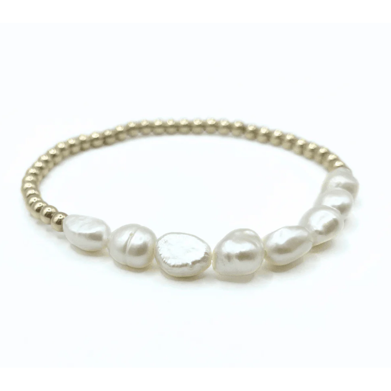 Erin Gray Baroque Row Pearl Bracelet in 14K Gold Filled