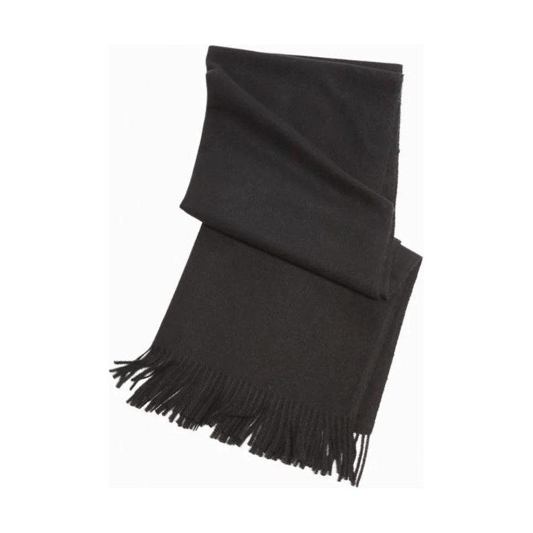 Basic Soft Scarf with Fringe - Black