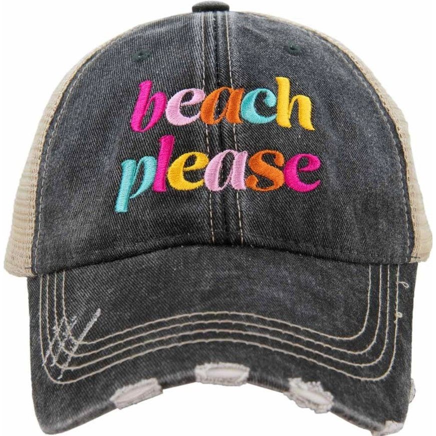 Beach Please Trucker Hat - Lowercase Multicolor