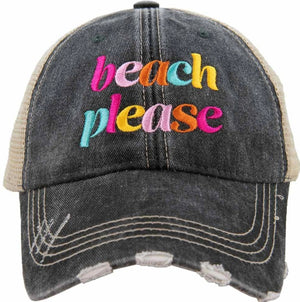 Beach Please Trucker Hat - Lowercase Multicolor