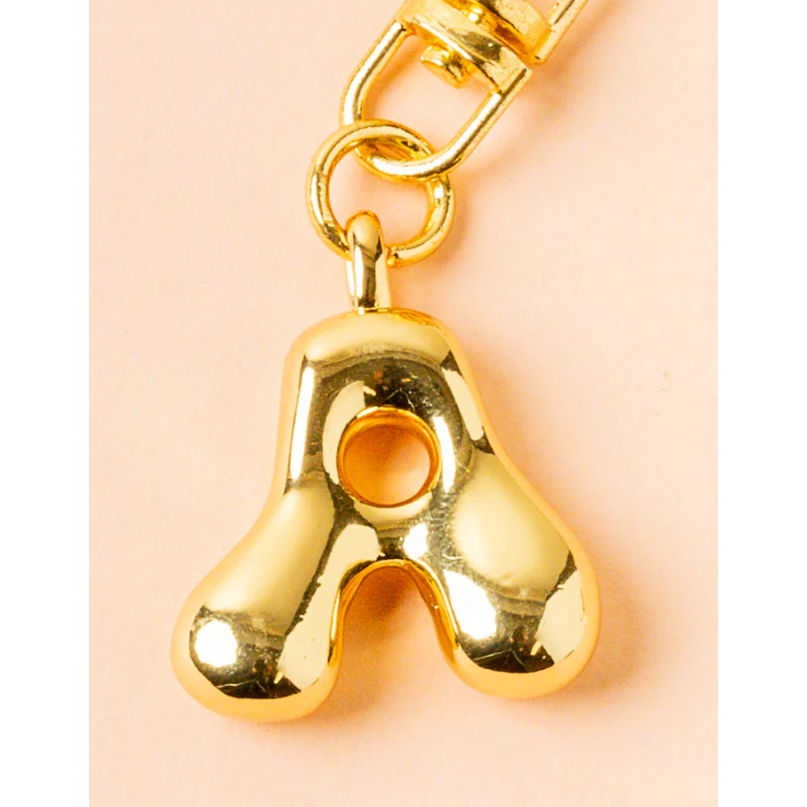 Bubble Letter Keychain Bag Charm - A