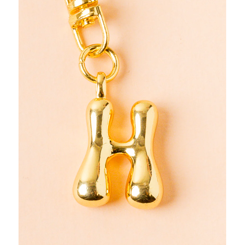 Bubble Letter Keychain Bag Charm - H