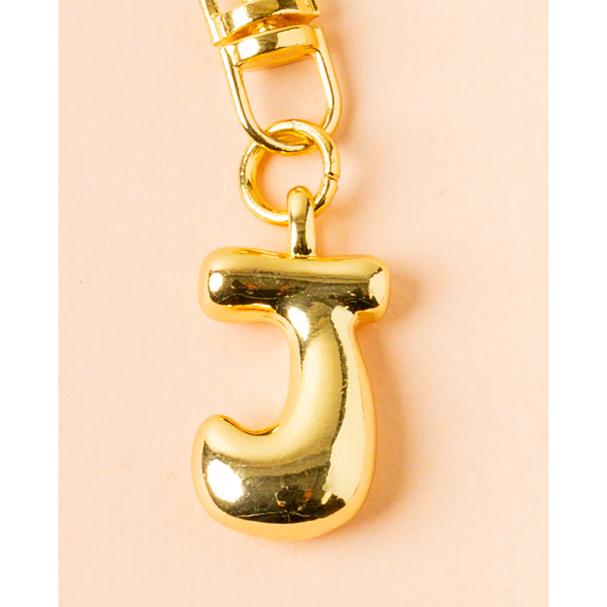 Bubble Letter Keychain Bag Charm - J