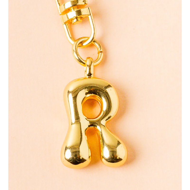 Bubble Letter Keychain Bag Charm - R