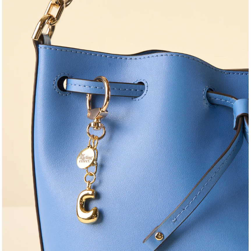 Bubble Letter Keychain Bag Charm - C
