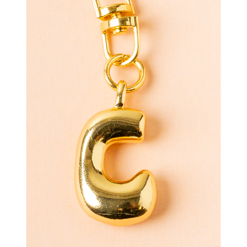 Bubble Letter Keychain Bag Charm - C