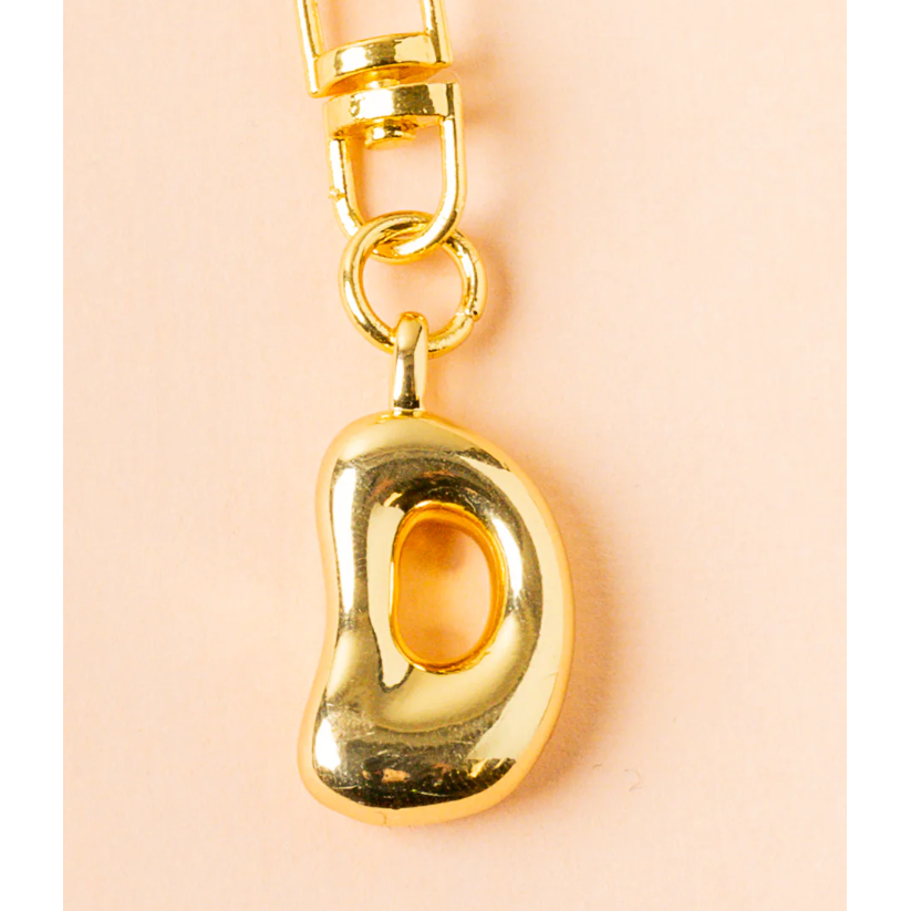 Bubble Letter Keychain Bag Charm - D