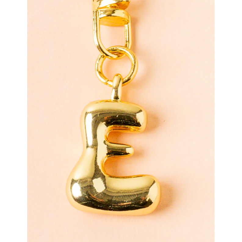 Bubble Letter Keychain Bag Charm - E