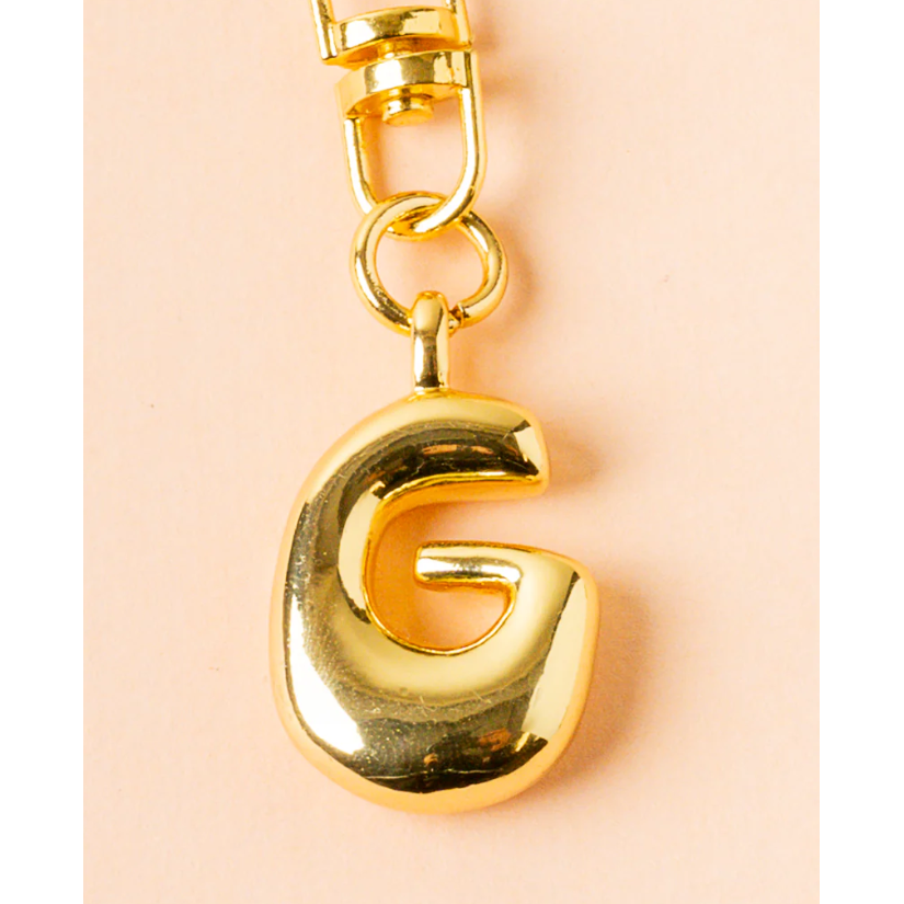 Bubble Letter Keychain Bag Charm - G