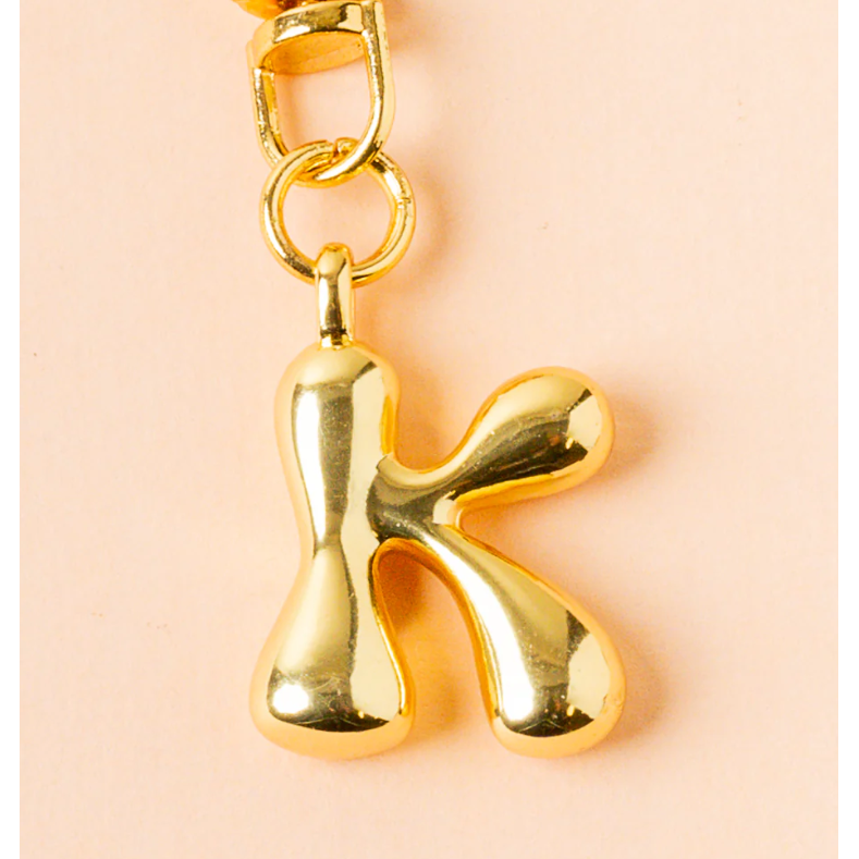 Bubble Letter Keychain Bag Charm - K