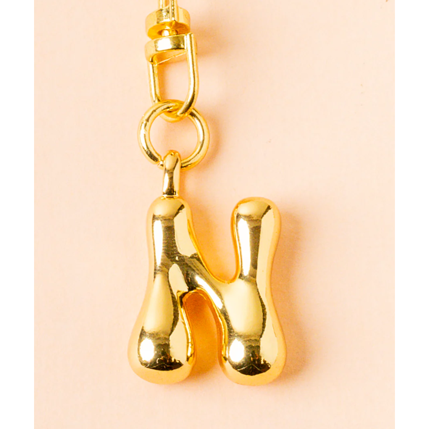 Bubble Letter Keychain Bag Charm - N
