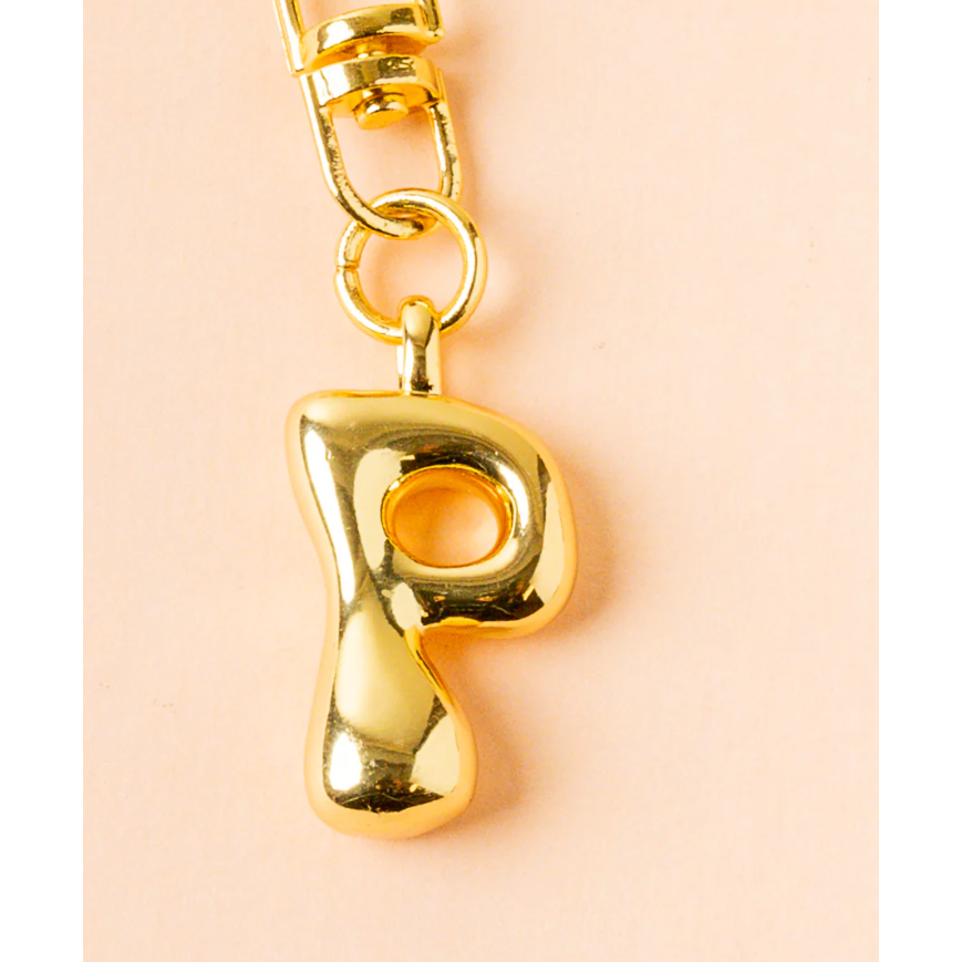 Bubble Letter Keychain Bag Charm - P