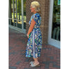 Samantha Tile Printed Midi Dress - Blue Multi