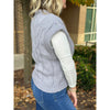 Grace and Lace Cabled Knit Sweater Vest - Grey