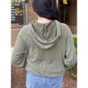 Valeigh Solid Urban Ribbed Hoodie - Olive Vintage