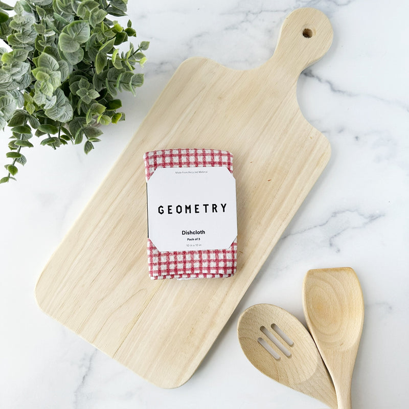 Geometry Dishcloth Set - Fireside Plaid Red