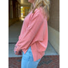 Dear John Trenton Crew Neck Long Sleeve Oversized Sweater - Terracotta