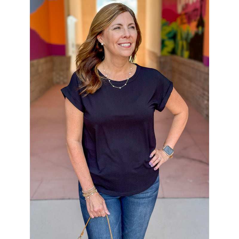 Ronan Classic Bamboo Modal Crew Neck Tee - Black