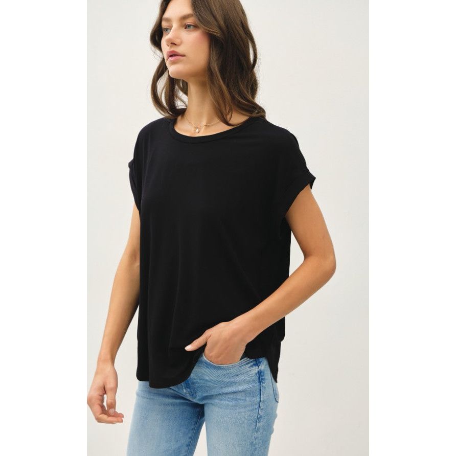 Ronan Classic Bamboo Modal Crew Neck Tee - Black