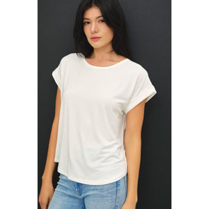 Ronan Classic Bamboo Modal Crew Neck Tee - Off White