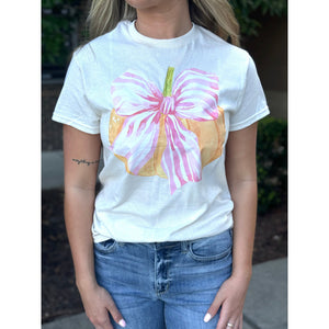 Pink Pumpkin Graphic Tee - Cream