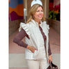Marcie Ruffled Sleeve Zip Up Puffer Vest - Ivory
